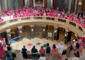 BREAKING: Pro-abortion activists swarm Wisconsin state capital as GOP block attempt to overturn abortion ban