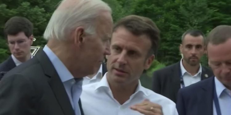 French president stops Biden, quickly bursts his plan to combat gas prices: 'Excuse me, sorry to interrupt'