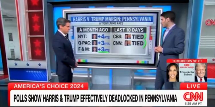 CNN’s Harry Enten Sounds The Alarm About Kamala Harris’ Vanishing Lead ...